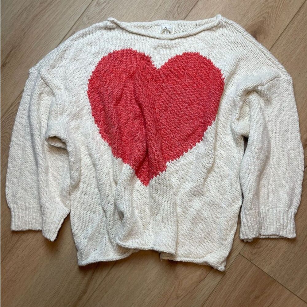 Lou & Grey Ivory Red Heart Sweater – Women’s Size XL